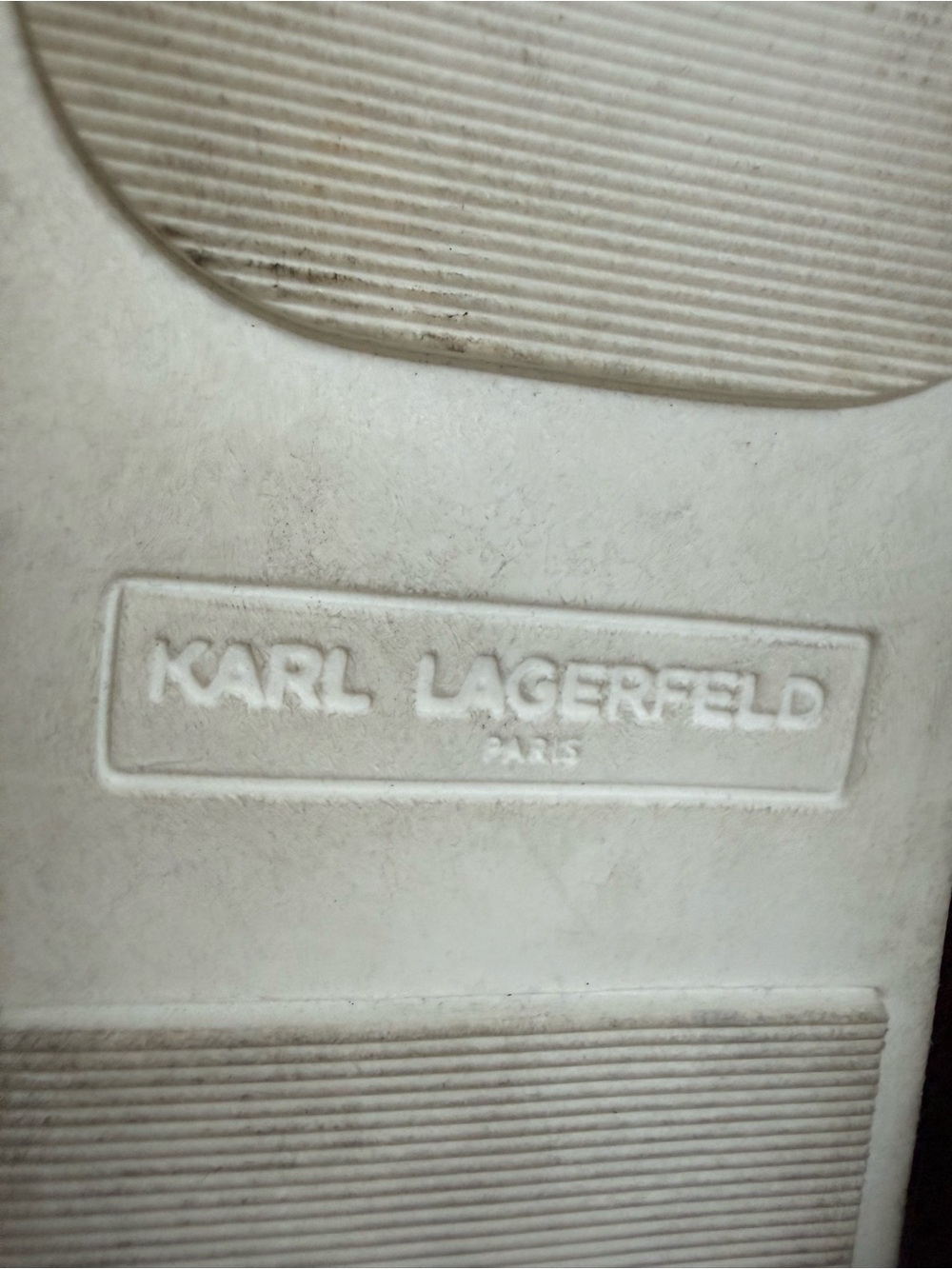 Karl Lagerfeld White Slip-On Sneakers with Black Accent and Logo Charm - Picture 7 of 12